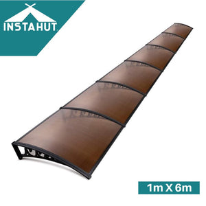 Window Door Awning Door Canopy Patio UV Sun Shield BROWN 1m x 6m DIY