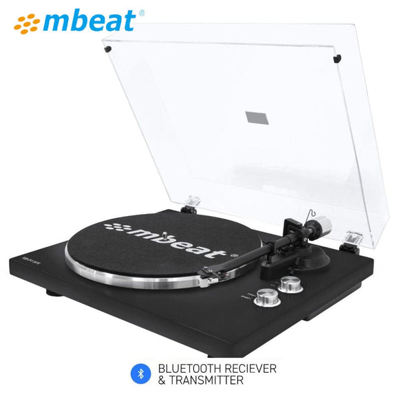 mbeat Hi-Fi Bluetooth Turntable (MMC, USB, Anti-skating, Preamplifier) - Matte Black