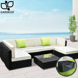 Gardeon 7PC Sofa Set with Storage Cover Outdoor Furniture Wicker