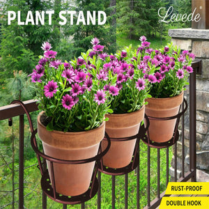 Levede 3x Plant Stand flower Holder Hanging Pot Basket Plant Garden Wall Storage
