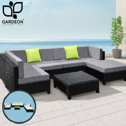 Gardeon 7PC Sofa Set Outdoor Furniture Lounge Setting Wicker Patio Pool