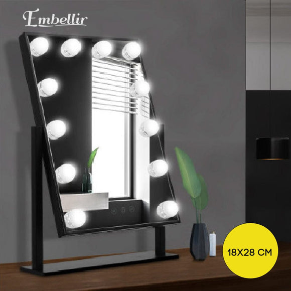LED Standing Makeup Mirror - Black 30cm x 41 cm