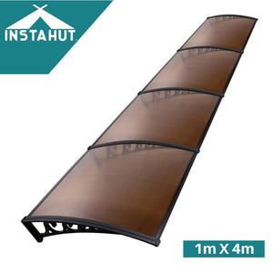 Window Door Awning Door Canopy Patio UV Sun Shield BROWN 1mx4m DIY-Instahut