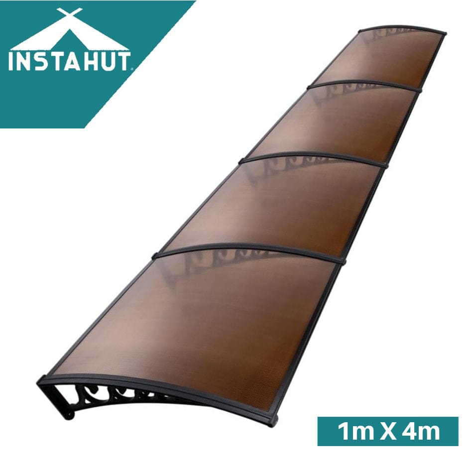 Window Door Awning Door Canopy Patio UV Sun Shield BROWN 1mx4m DIY-Instahut