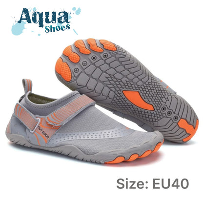 Men Women Water Shoes Barefoot Quick Dry Aqua Shoes - Grey Size EU40 = US7