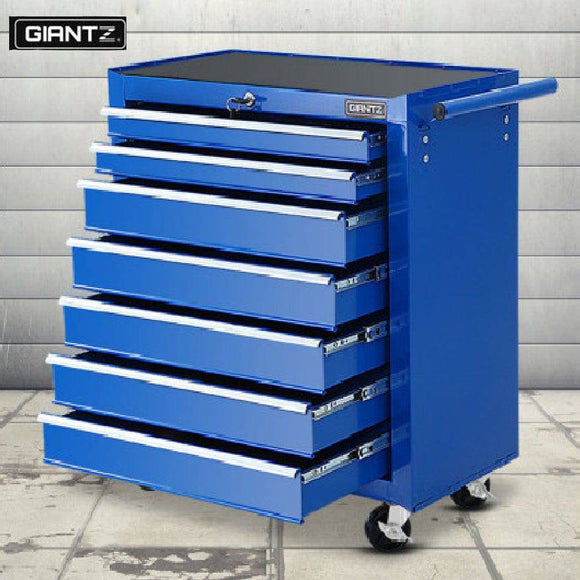 Giantz 7 Drawers Tool Chest and Trolley Blue