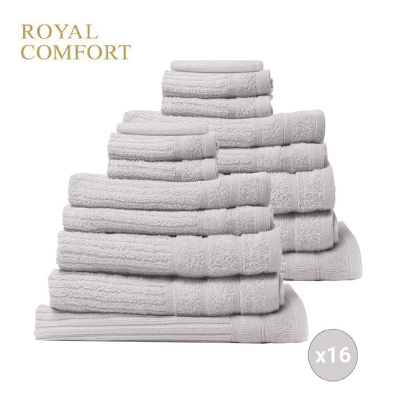 Royal Comfort 16 Piece Egyptian Cotton Eden Towels Set 600GSM Luxurious Absorbent - Sea Holly