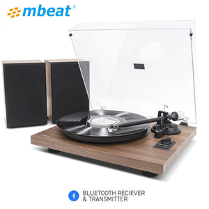 mbeat Hi-Fi Turntable with Bookshelf Speakers and Bluetooth Streaming