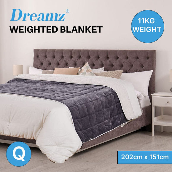 DreamZ Weighted Blanket Heavy Gravity Deep Relax Ultra Soft 11KG Adults Grey