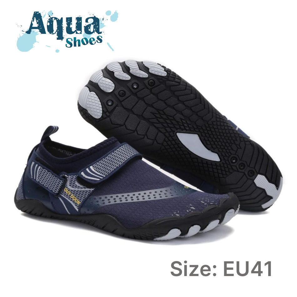 Men Women Water Shoes Barefoot Quick Dry Aqua Shoes - Blue Size EU41 = US7.5