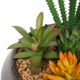 Artificial Plant Succulents Potted  with Round Decorative Bowl 19cm