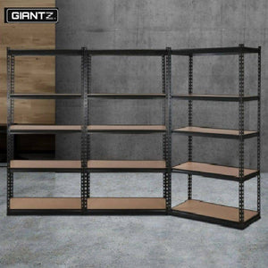 3x1.8M 5-Shelves Steel Warehouse Shelving Racking Garage Storage Rack Black