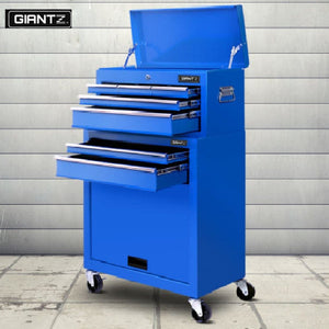 Giantz 7 Drawer Toolbox Trolley Blue
