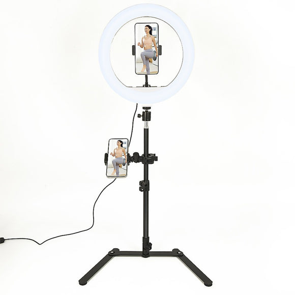 Ring Light12 Inch LED Video with Tabletop Light Stand and Phone Holder Black
