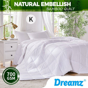 DreamZ Quilts Bamboo Quilt Winter All Season Bedding Duvet King Doona 700GSM