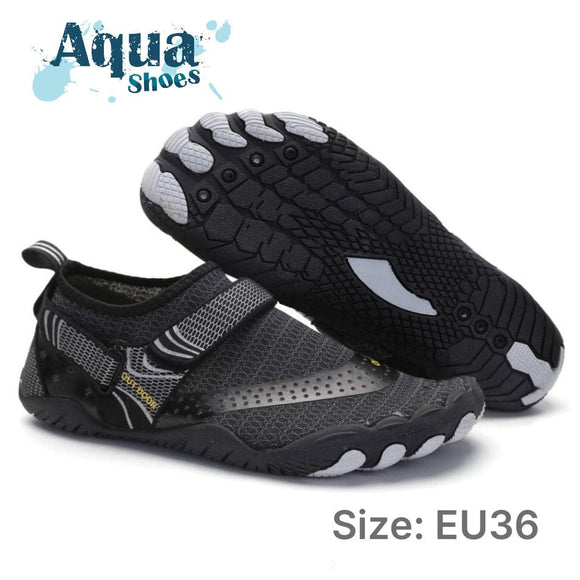 Men Women Water Sports Shoes Barefoot Quick Dry Aqua Shoes - Black Size EU36 = US3.5