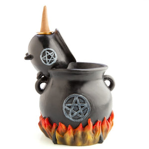 Witches' Cauldrons with LED Flames Backflow Incense Burner