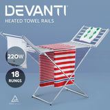 Devanti Electric Heated Towel Rack Clothes Warmer Dryer Freestanding