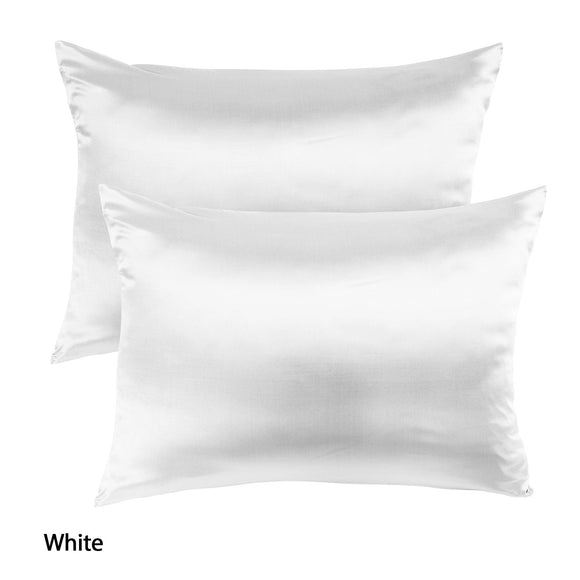 MULBERRY SILK PILLOW CASE TWIN PACK - SIZE: 51X76CM - WHITE