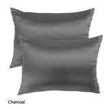 MULBERRY Silk Pillowcase TWIN PACK - SIZE: 51cm x 76cm - CHARCOAL