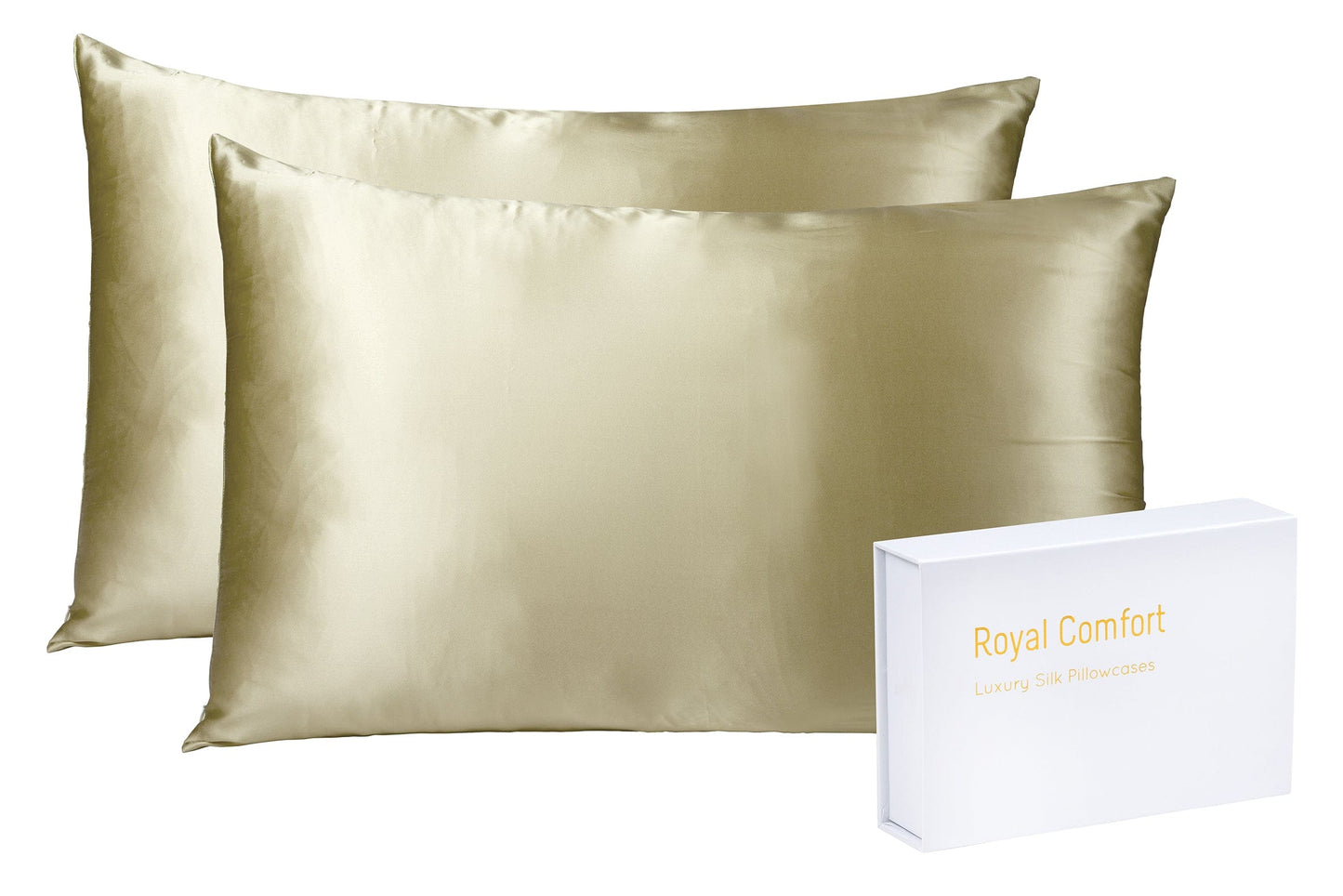 MULBERRY SILK PILLOW CASE TWIN PACK - SIZE: 51X76CM - CHAMPAGNE
