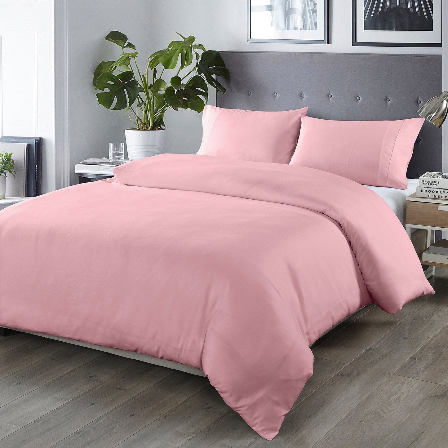 Royal Comfort Blended Bamboo Quilt Cover Sets -Blush-Queen