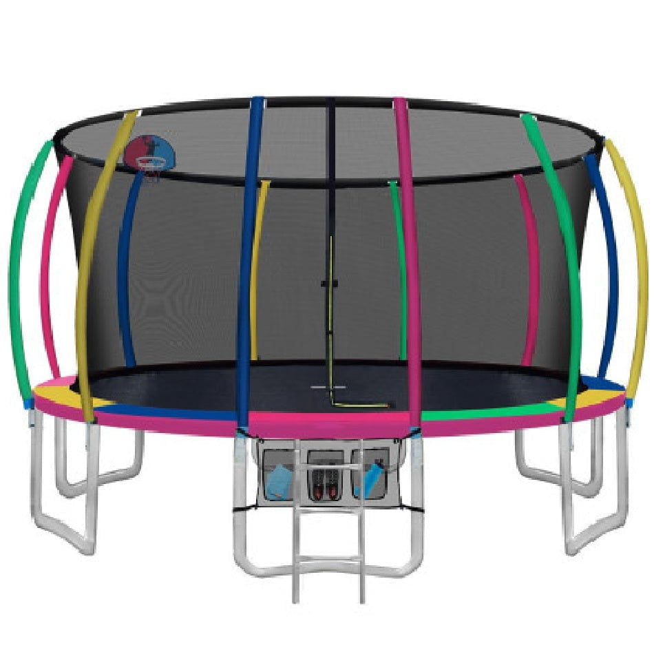 Everfit 16FT Trampoline for Kids w/ Ladder Enclosure Safety Net Rebounder Colors