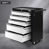 Giantz 5 Drawer Tool Box Trolley - Black & Grey