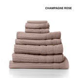 Royal Comfort Eden Egyptian Cotton 600 GSM 8 Piece Towels Pack Champagne Rose