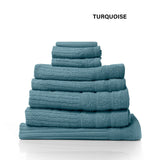 Royal Comfort Eden Egyptian Cotton 600 GSM 8 Piece Towels Pack Turquoise