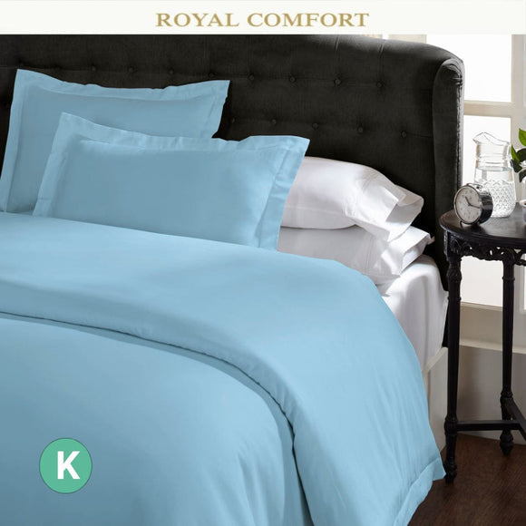 Royal Comfort King 1500TC Markle Collection Cotton Blend Quilt Cover Set - Indigo