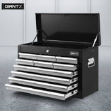 Giantz 10-Drawer Tool Box Chest Cabinet Garage Storage Toolbox Black Silver