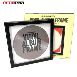 Crosley LP Vinyl Record Wall Display Wood Frame - Black