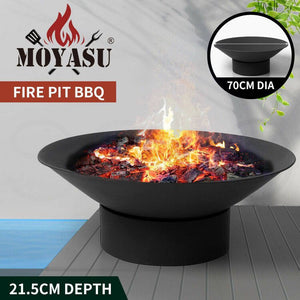 Moyasu 2IN1 Steel Fire Pit Bowl Firepit Garden Outdoor Patio Fireplace Heater 70