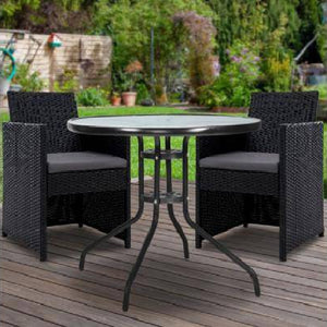 Outdoor Furniture Dining Chairs Table Patio Setting Bistro Set Wicker