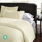 Royal Comfort 1500 Thread count Cotton Blend Quilt Cover Set - King -Ivory
