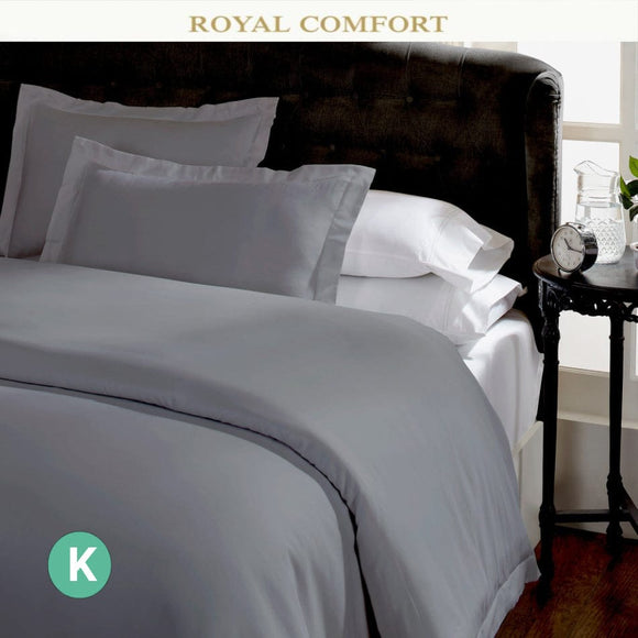 Royal Comfort King 1500TC Markle Collection Cotton Blend Quilt Cover Set - Dusk Grey