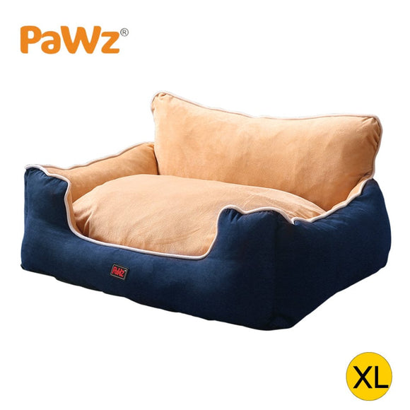 PaWz Pet Bed Dog Puppy Beds Cushion Pad Pads Soft Plush Cat Pillow Mat Blue XL