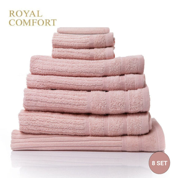 Royal Comfort Eden Egyptian Cotton 600 GSM 8 Piece Towels Pack Blush