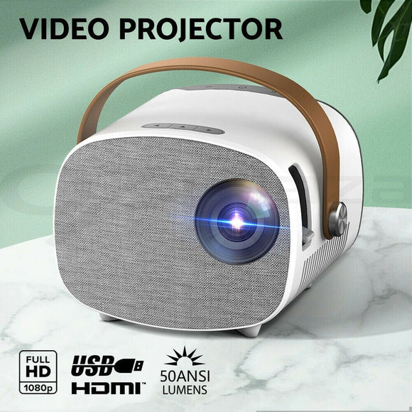 Mini Video Projector USB HDMI Portable 50ANSI Lumens HD 1080P Home Theater