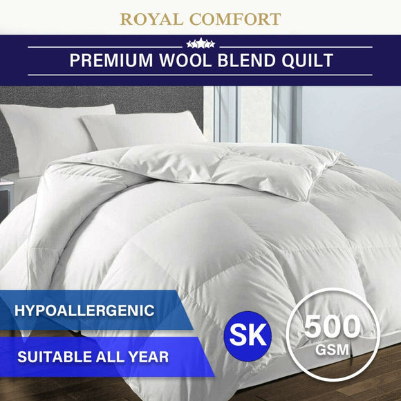 Royal Comfort Wool Blend All Seasons Quilt - Super King