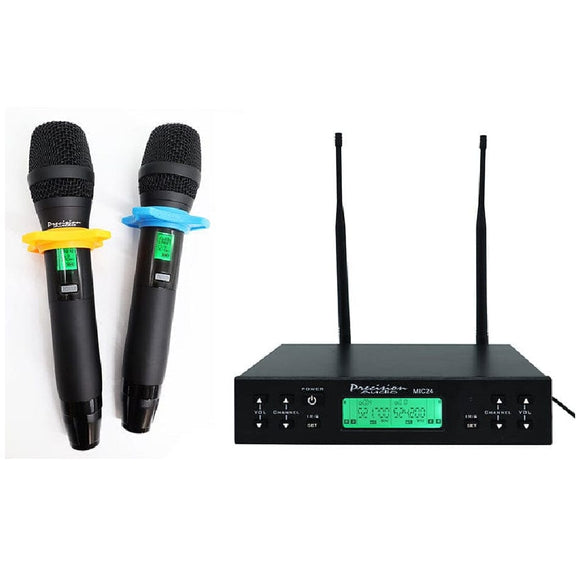 Wireless Microphone System Dual XLR Out MIC24 Twin Channel Professional