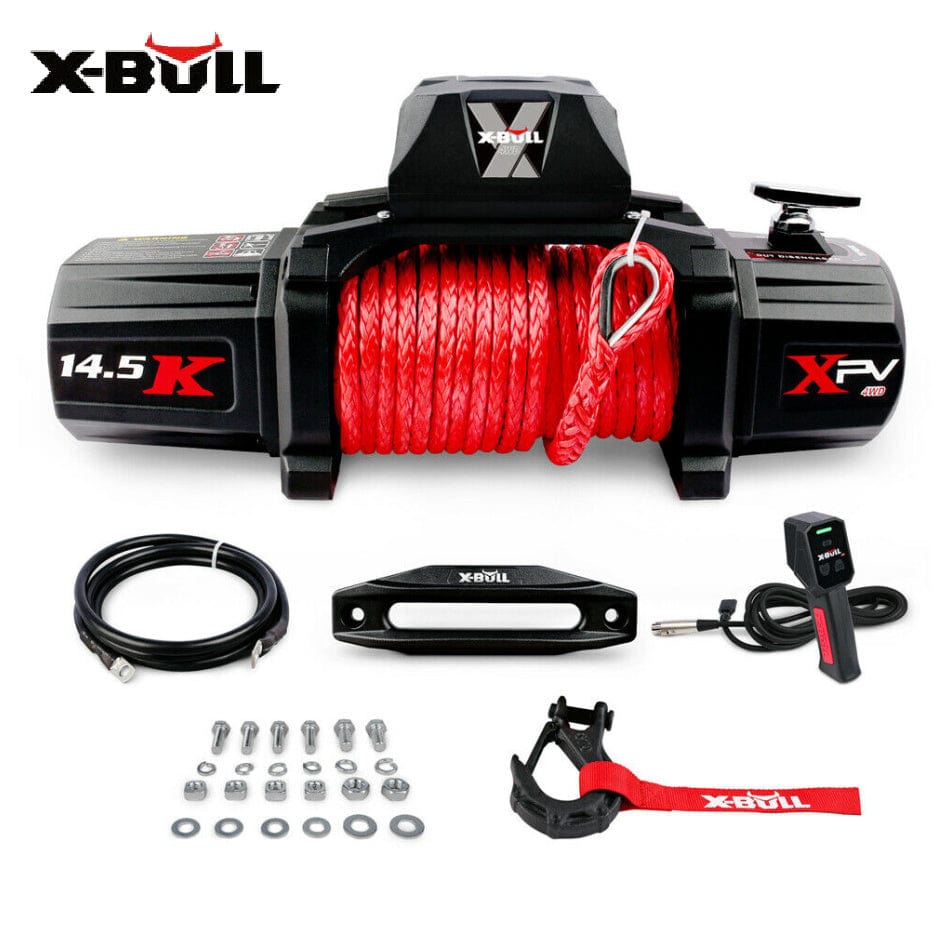X-BULL 4X4 Electric Winch 12V Synthetic Rope Wireless 14500LB Remote 4X4 4WD Boat