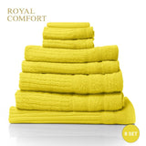 Royal Comfort Eden Egyptian Cotton 600 GSM 8 Piece Towels Pack Yellow