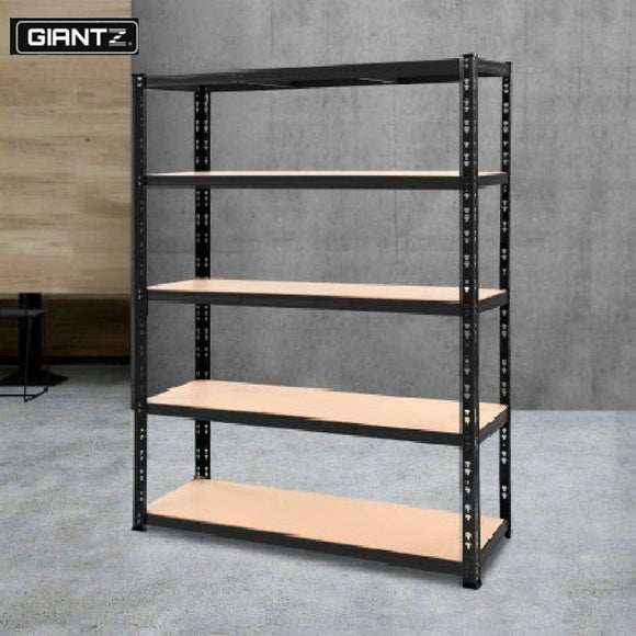 Giantz 1.8M Warehouse Racking Shelving Storage Shelf Garage Shelves Rack Steel Black