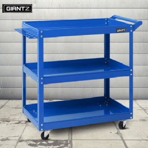 Giantz Tool Cart 3 Tier Parts Steel Trolley Mechanic Storage Organizer Blue