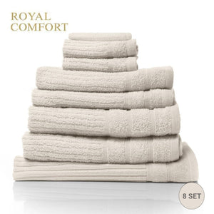 Royal Comfort Eden Egyptian Cotton 600 GSM 8 Piece Towels Pack Beige
