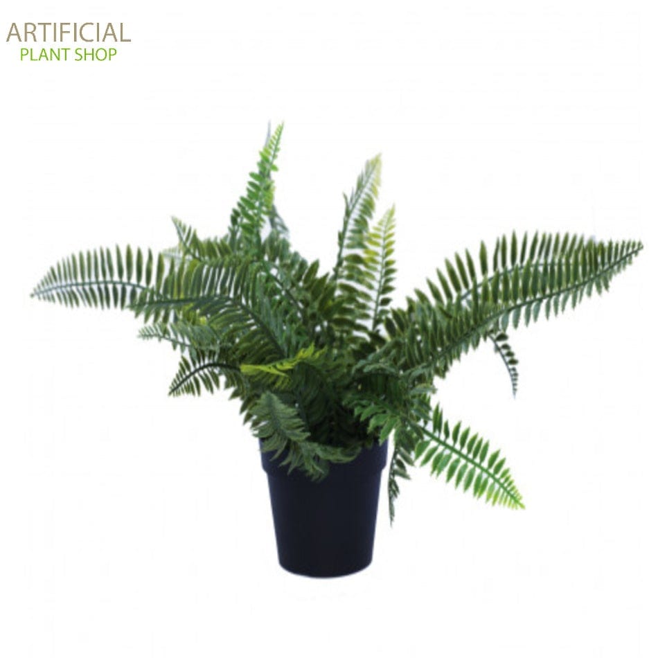 Small Potted Artificial Dark Green Fern Plant UV Resistant 20cm
