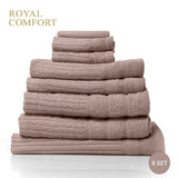 Royal Comfort Eden Egyptian Cotton 600 GSM 8 Piece Towels Pack Champagne Rose