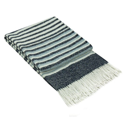 Richmond Throw - Reclaimed Wool Blend - Navy